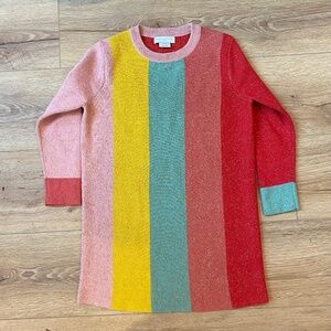 Stella McCartney Girls Multicolor Rainbow Knit Sweater Dress Size 6